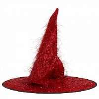 Шляпа Конус, красная, золотая