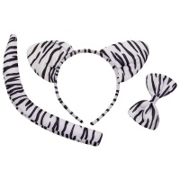 Набор зебра (ободок с ушками, бант, хвост)
