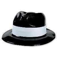 Шляпа "Гангстер" пластик с белой полосой